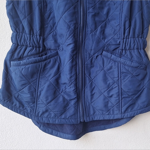 Bit & Bridle Quilted Vest Women Blue Navy Full Zip Pockets Size XS - Picture 8 of 9